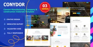 Conydor - Cement Manufacturing Factory HTML Template