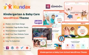 Kundax - Kindergarten Baby Care Children WordPress Theme
