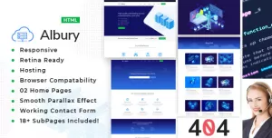 Albury - Responsive Hosting, Domain and Technology Template