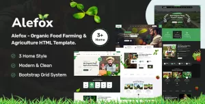 Alefox - Organic Food Farming & Agriculture HTML Template