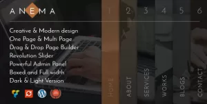 Anema  Creative OnePage & MultiPage WordPress Theme