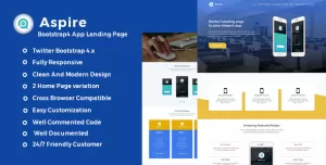 Aspire -Bootstrap4 App Landing Template
