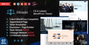 Attonio  Lawyer and CA Elementor WordPress Theme