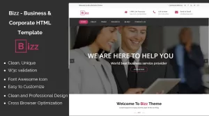 Bizz - Business Corporate HTML Website Template - Themes ...