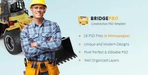 BridgePro  Construction & Building PSD Template