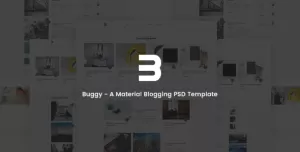 Buggy - Material Blog, Magazine PSD Template