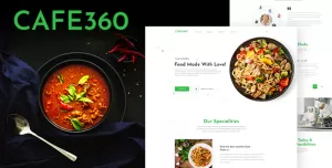 Cafe360  Restaurant One Page PSD Template