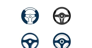 Car steering wheel logo illustration vector V10