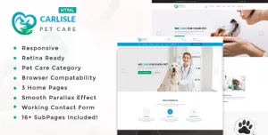 Carlisle : Pet Sitter and Pet Shop, Animal Care HTML Template