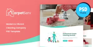 CarpetServ  Cleaning Company, Housekeeping & Janitorial Services PSD Template