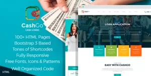 CashGo - Fast Loan Financial Company HTML Template with Visual Page Builder