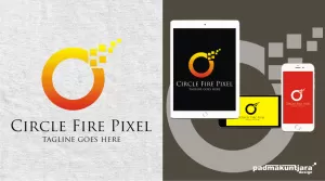 Circle - Fire Pixel logo design - Logos & Graphics