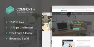 Comfort+ - Furniture & Interior Design PSD Template