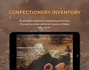 Confectionery Inventory Online Store Landing PSD Template