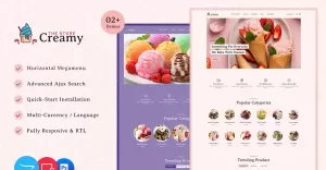 Creamy - Glass, dryck, tårtaffär Multipurpose OpenCart Store