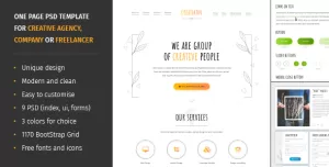 Creatikon  One Page PSD Template for Digital Agency, Creative Company or Freelancer