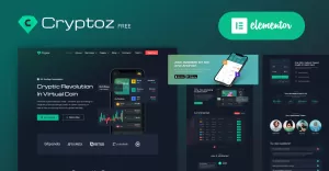 Cryptoz Free - Cryptocurrency WordPress Theme Elementor