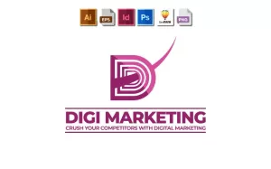 Digital Marketing Logo Template  Perfect For Digital Marketing And Personal Use