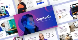 Digitech - IT and Technology Company Presentation PowerPoint Templates
