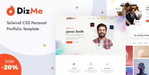 Dizme - Tailwind CSS Personal Portfolio Template