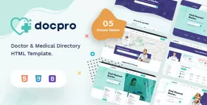 Docpro - Doctors directory and Book Online template