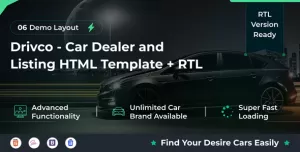 Drivco - Car Dealer and Listing HTML Template + RTL