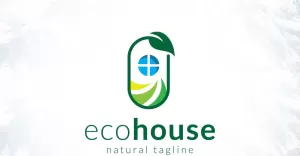 Eco Housing Landscaping Gardening Logo - TemplateMonster
