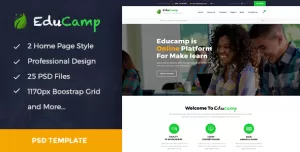 EduCamp - Education & Online Learning PSD Template