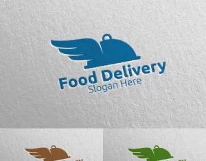 Fast Food Delivery Service 4 Logo Template - TemplateMonster