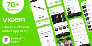Fitness & Gym Workout Mobile App Figma UI Kit - Vigor Health