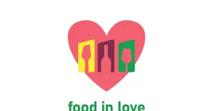 Food In Love Logo Template Vector Design Modern Graphic Business Illustration Icon Black Creative