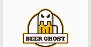 Ghost Drink Beer Badge Retro Logo