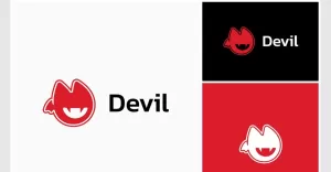 Ghost Spooky Red Devil Logo