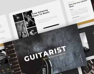 Guitarist - Music PowerPoint template - TemplateMonster