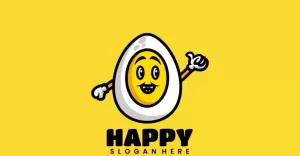 Happy Egg Simple Mascot Logo