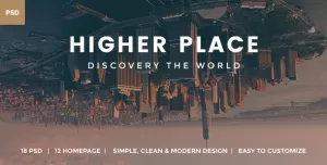 Higher Place - Travel Minimalist Blog PSD Template