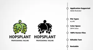 Hops Plant Logo Template