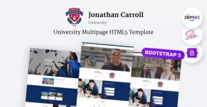 Jonathan Carroll - Šablona webových stránek HTML5 reagující na univerzitu