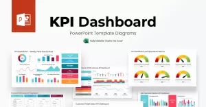 KPI Dashboard PowerPoint Template Diagrams - TemplateMonster