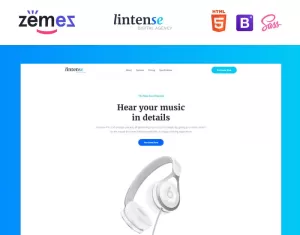 Lintense Headphones - Electronics Store Clean HTML Landing Page Template