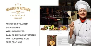 Maheer Kitchen - One Page Restaurant HTML Template
