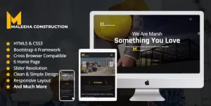Maleeha - Construction One Page HTML Template