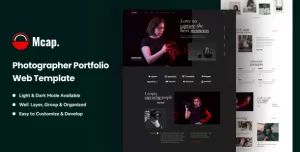 Mcap - Photographer Portfolio Web XD Template