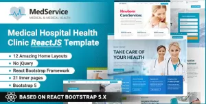 MedServices - Medical Hospital Health Clinic ReactJS Template