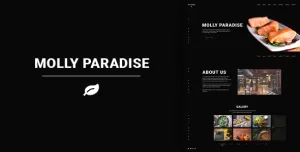 Molly Paradise - One Page, Super Clean Luxury Restaurant Design