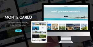 Monte Carlo - Bold And Sharp Booking Hotel PSD Theme