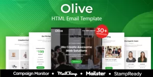 Olive - Multipurpose Responsive Email Template 20+ Modules - Mailster & Mailchimp