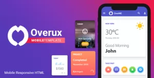Overux Mobile Multipurpose - HTML App Template