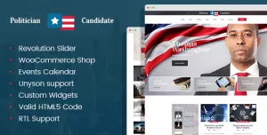 Politician - political party candidate modern WordPress theme