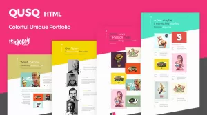 Qusq HTML Template - Colorful Unique Portfolio - Themes ...